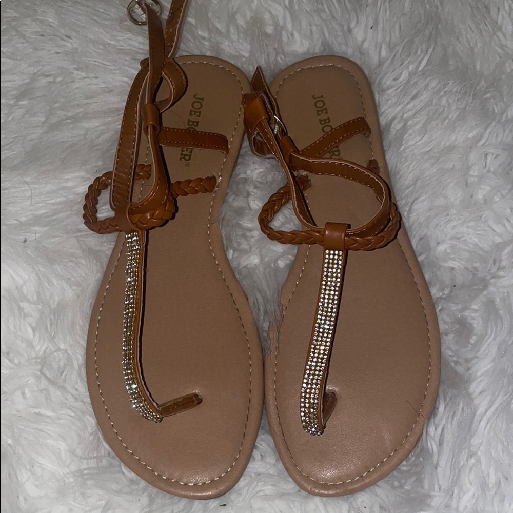 Joe Boxer Tan Rhinestone Sandals
